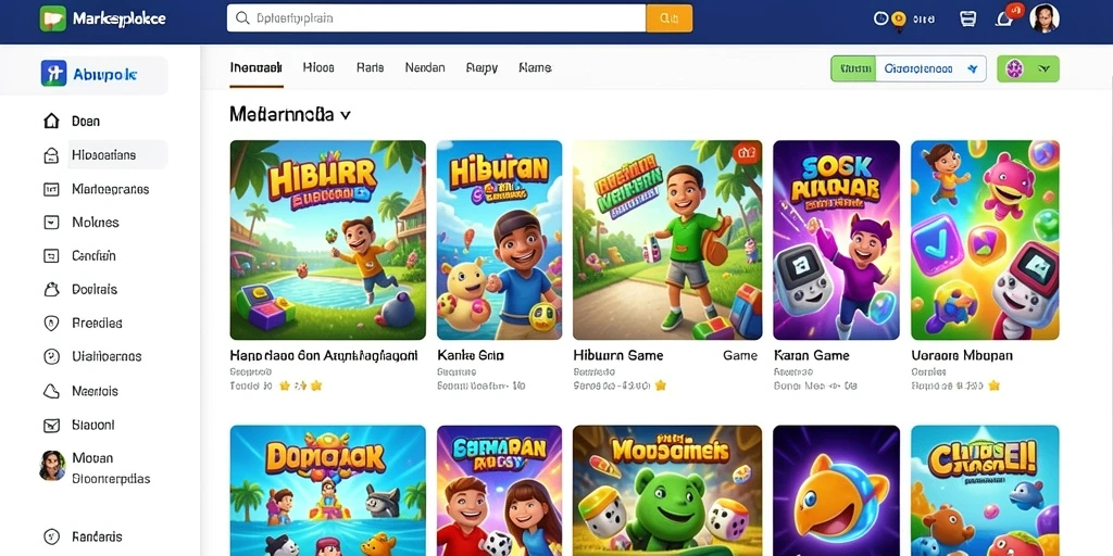 Screenshot menampilkan antarmuka permainan yang cerah dan menarik.